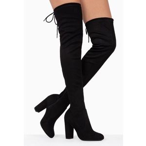 Steve Madden Black Gracelyn Boots (thigh high)